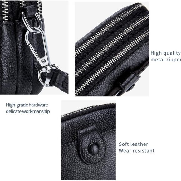 Leather Crossbody Bag Women Small Shoulder Purse Cell Phone Organizer - Picture 8 of 8